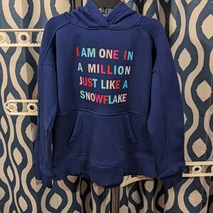 Crown & Ivy Navy Hooded Sweatshirt, small